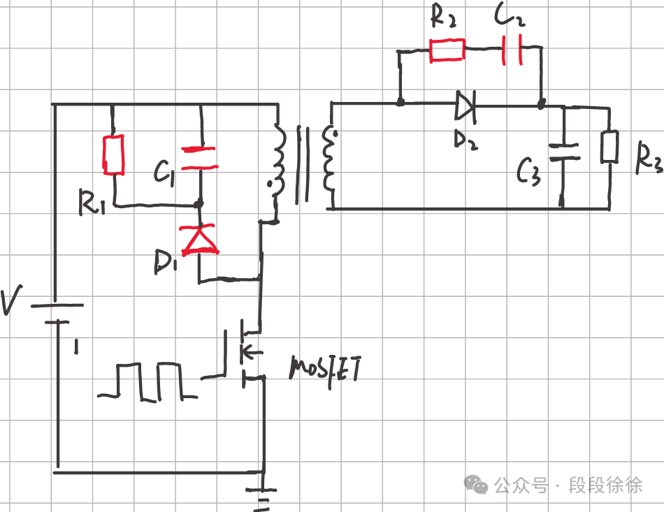 反激开关电源RCD钳位电路的工作原理(图1) e6d3b026-f914-11f0-92de-92fbcf53809c.png