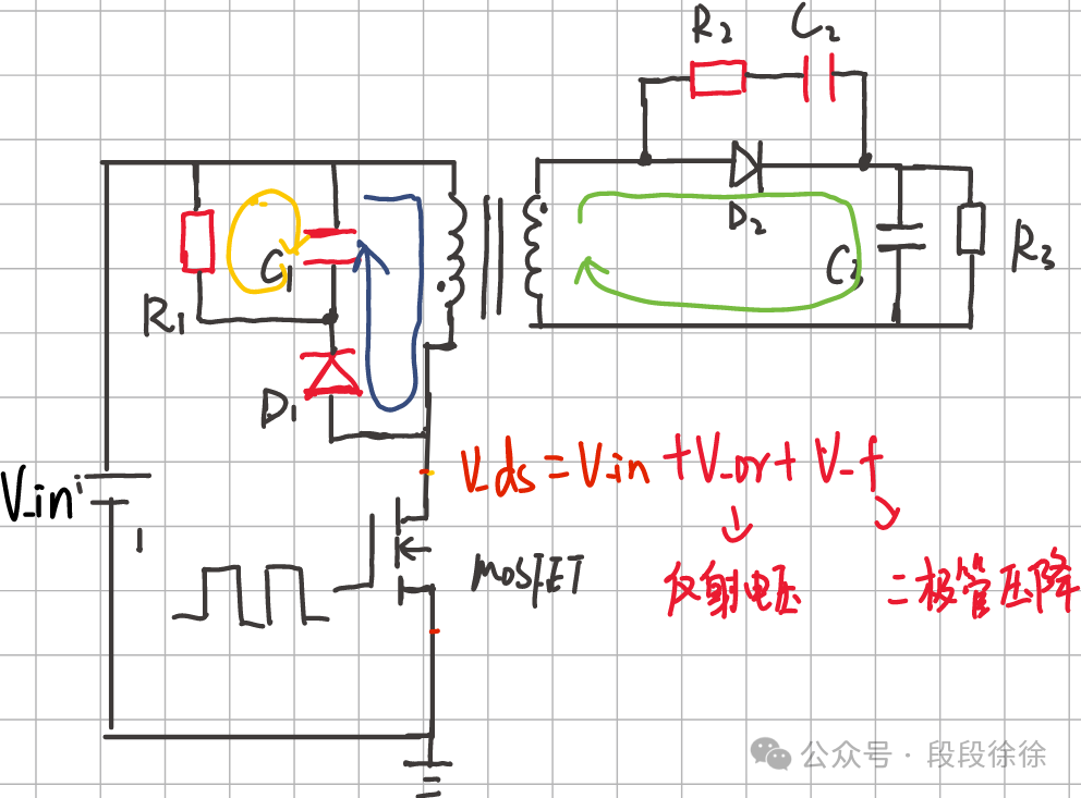 反激开关电源RCD钳位电路的工作原理(图2) e74798c4-f914-11f0-92de-92fbcf53809c.png