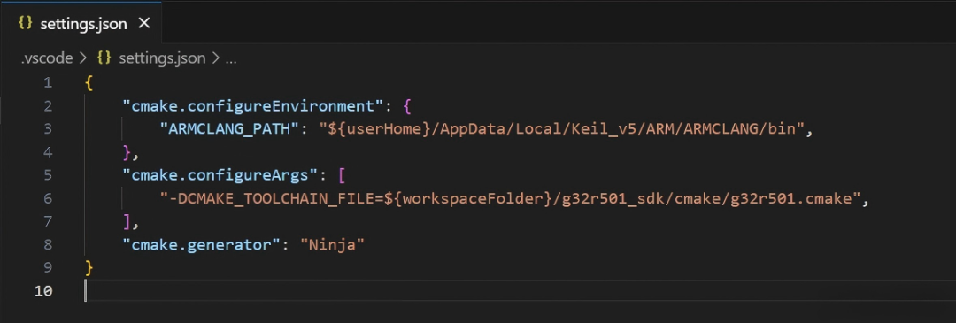 使用CMake+VSCode环境移植ThreadX到极海G32R501 MCU(图10) 11e2d2d6-1866-11f1-90a1-92fbcf53809c.png
