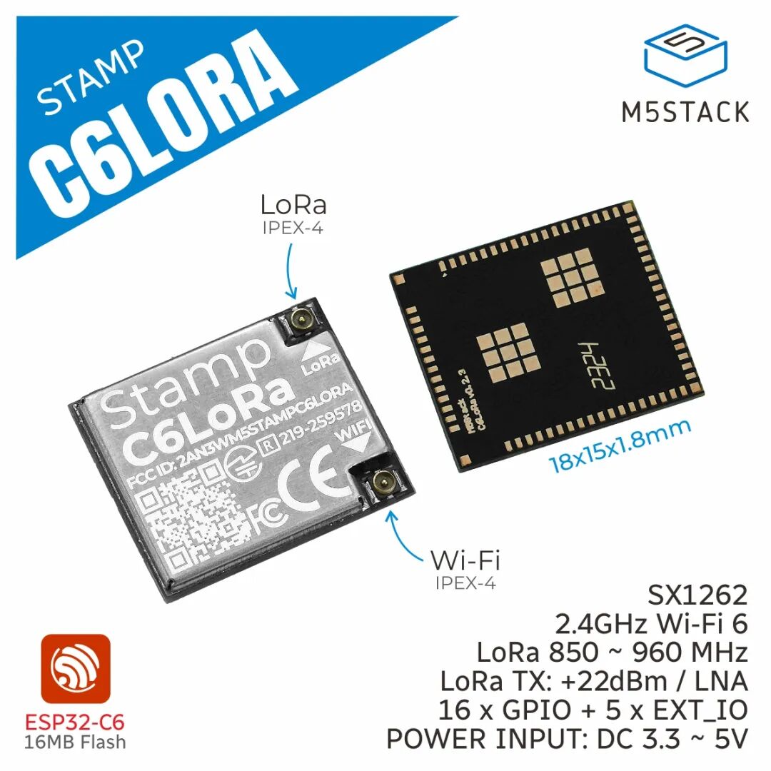 新品 | Stamp C6LoRa,嵌入式Wi-Fi 6 + LoRa 通信模组(图2) 30bfccde-1eb7-11f1-96ea-92fbcf53809c.jpg